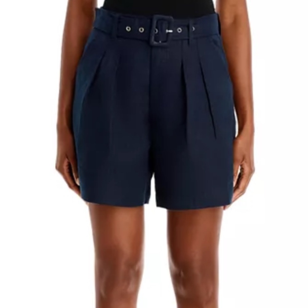 NWT BLANKNYC Navy Linen Pleated Shorts size 28